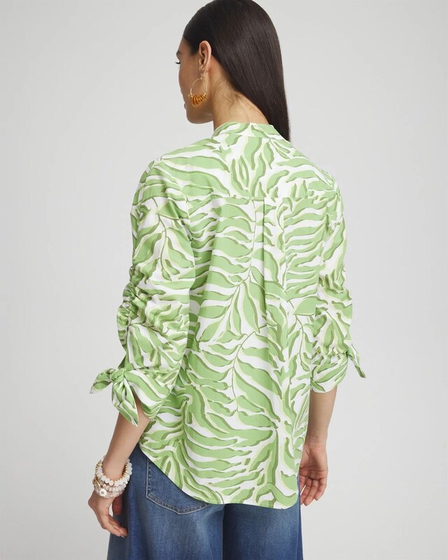 Floral Ruched Sleeve Shirt - image 3